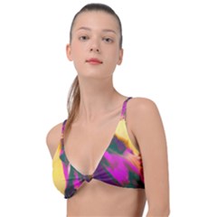 Vibrant Abstract Equine Art Knot Up Bikini Top by ExtraAwesomeSauce