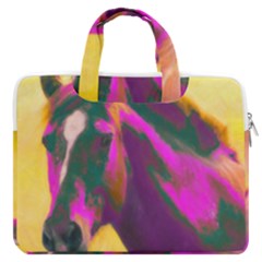 Vibrant Abstract Equine Art Macbook Pro 13  Double Pocket Laptop Bag by ExtraAwesomeSauce