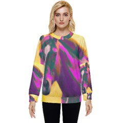 Vibrant Abstract Equine Art Hidden Pocket Sweatshirt