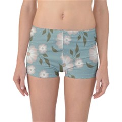 Flora Floral Flower Flowers Pattern Reversible Boyleg Bikini Bottoms by Apenda