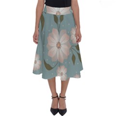 Flora Floral Flower Flowers Pattern Perfect Length Midi Skirt by Apenda