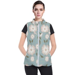 Flora Floral Flower Flowers Pattern Women s Puffer Vest