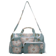 Flora Floral Flower Flowers Pattern Sports Gym Duffle Bag With Shoe Compartment