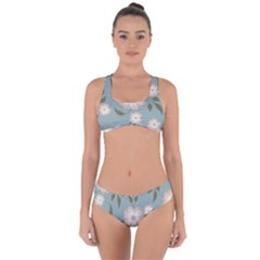 Flora Floral Flower Flowers Pattern Criss Cross Bikini Set by Apenda