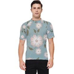 Flora Floral Flower Flowers Pattern Men s Short Sleeve Rash Guard by Apenda