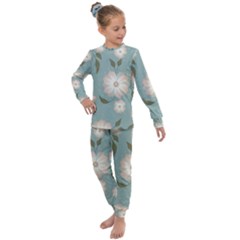 Flora Floral Flower Flowers Pattern Kids  Long Sleeve Set 