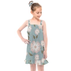 Flora Floral Flower Flowers Pattern Kids  Overall Dress by Apenda