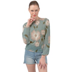 Flora Floral Flower Flowers Pattern Banded Bottom Chiffon Top by Apenda