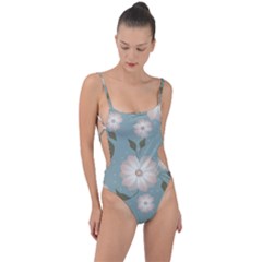 Flora Floral Flower Flowers Pattern Tie Strap One Piece Swimsuit by Apenda