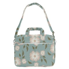 Flora Floral Flower Flowers Pattern Macbook Pro 15  Shoulder Laptop Bag by Apenda