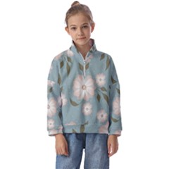 Flora Floral Flower Flowers Pattern Kids  Half Zip Hoodie