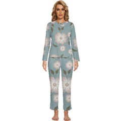 Flora Floral Flower Flowers Pattern Womens  Long Sleeve Lightweight Pajamas Set by Apenda