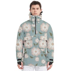 Flora Floral Flower Flowers Pattern Men s Pullover Zip Ski And Snowboard Waterproof Breathable Jacket