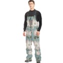 Flora Floral Flower Flowers Pattern Men s Front Zip Ski And Snowboard Bib Pants View2