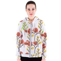 Tree Auntumn Leaf Women s Zipper Hoodie