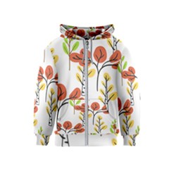 Tree Auntumn Leaf Kids  Zipper Hoodie