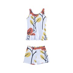 Tree Auntumn Leaf Kids  Boyleg Swimsuit