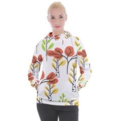 Tree Auntumn Leaf Women s Hooded Pullover