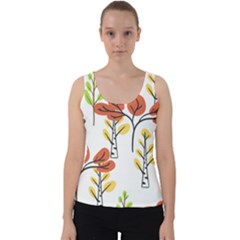 Tree Auntumn Leaf Velvet Tank Top