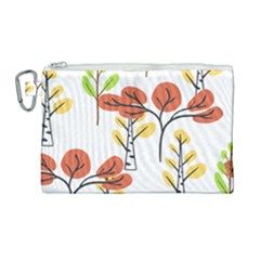 Tree Auntumn Leaf Canvas Cosmetic Bag (large)