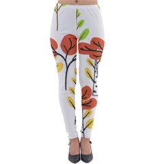 Tree Auntumn Leaf Lightweight Velour Leggings