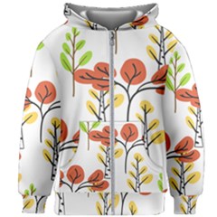 Tree Auntumn Leaf Kids  Zipper Hoodie Without Drawstring