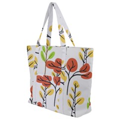 Tree Auntumn Leaf Zip Up Canvas Bag