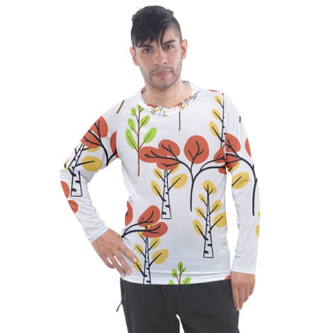 Tree Auntumn Leaf Men s Pique Long Sleeve T-shirt by anzea