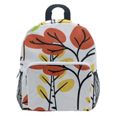 Tree Auntumn Leaf Kids  Age 5-10 Lightweight School Backpack With Side Pockets