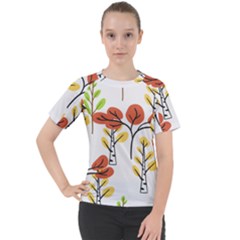 Tree Auntumn Leaf Women s Sport Raglan T-shirt