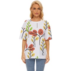 Tree Auntumn Leaf Oversized Basic T-shirt