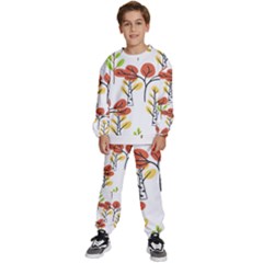 Tree Auntumn Leaf Kids  Sweatshirt Set