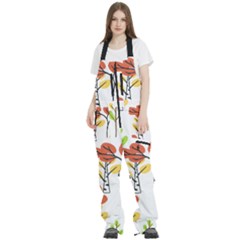 Tree Auntumn Leaf Women s Front Zip Ski And Snowboard Bib Pants