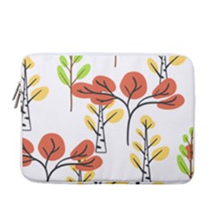 Tree Auntumn Leaf 13  Vertical Laptop Sleeve Case With Pocket