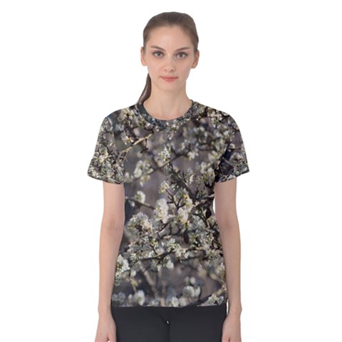 Pear Tree In Full Bloom Women s Cotton T-shirt by ExtraGoodSauce