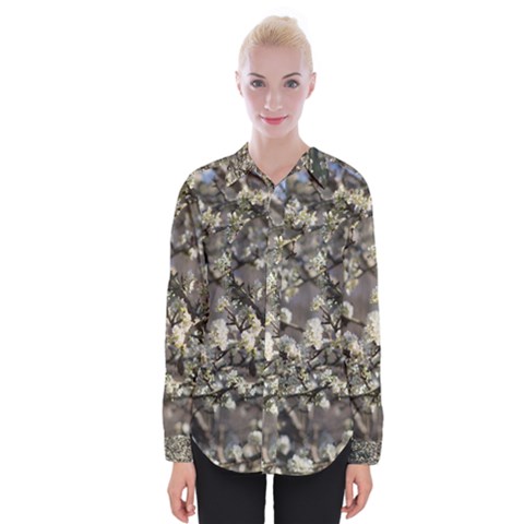 Pear Tree In Full Bloom Womens Long Sleeve Shirt by ExtraAwesomeSauce