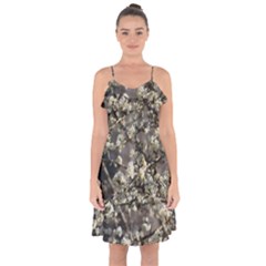 Pear Tree in Full Bloom Ruffle Detail Chiffon Dress