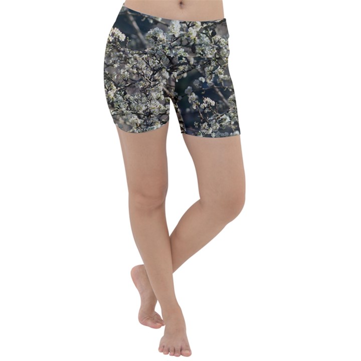 Pear Tree in Full Bloom Lightweight Velour Yoga Shorts