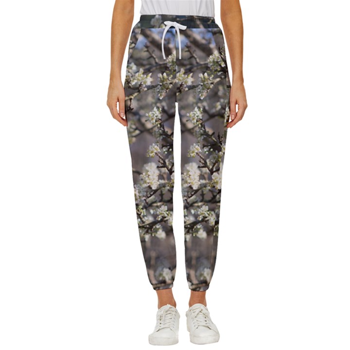 Pear Tree in Full Bloom Women s Cropped Drawstring Pants