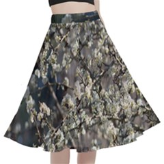 Pear Tree In Full Bloom A-line Full Circle Midi Skirt With Pocket by ExtraGoodSauce