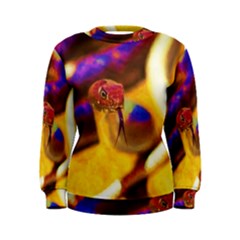 Vibrant Forked-tongue Snake Art Women s Sweatshirt