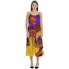 Vibrant Forked-tongue Snake Art Casual Spaghetti Strap Midi Dress by ExtraGoodSauce