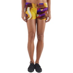 Vibrant Forked-tongue Snake Art Yoga Shorts by ExtraGoodSauce