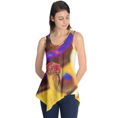 Vibrant Forked-tongue Snake Art Sleeveless Tunic by ExtraGoodSauce