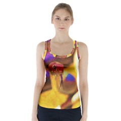 Vibrant Forked-tongue Snake Art Racer Back Sports Top by ExtraGoodSauce