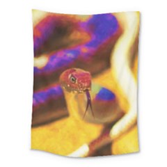 Vibrant Forked-tongue Snake Art Medium Tapestry