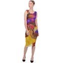 Vibrant Forked-Tongue Snake Art Sleeveless Pencil Dress View3