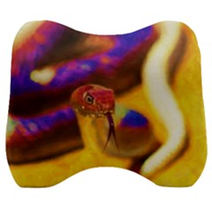 Vibrant Forked-tongue Snake Art Velour Head Support Cushion by ExtraGoodSauce