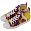 Vibrant Forked-Tongue Snake Art Women s Mid-Top Canvas Sneakers View2