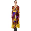 Vibrant Forked-Tongue Snake Art Button Up Boho Maxi Dress View1